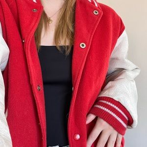 vintage red varsity jacket
